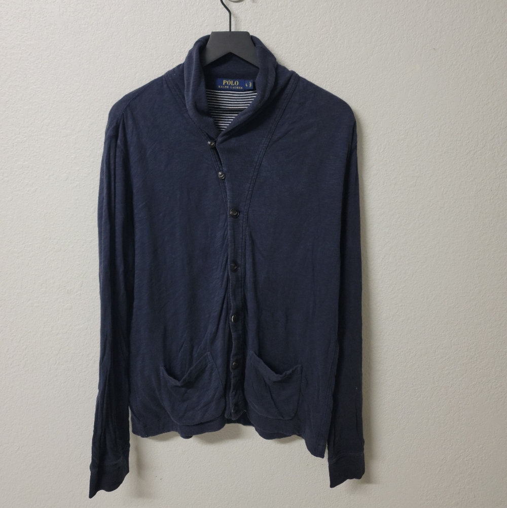 Polo Ralph Lauren Dark Blue Button Down Cardigan Men's Large